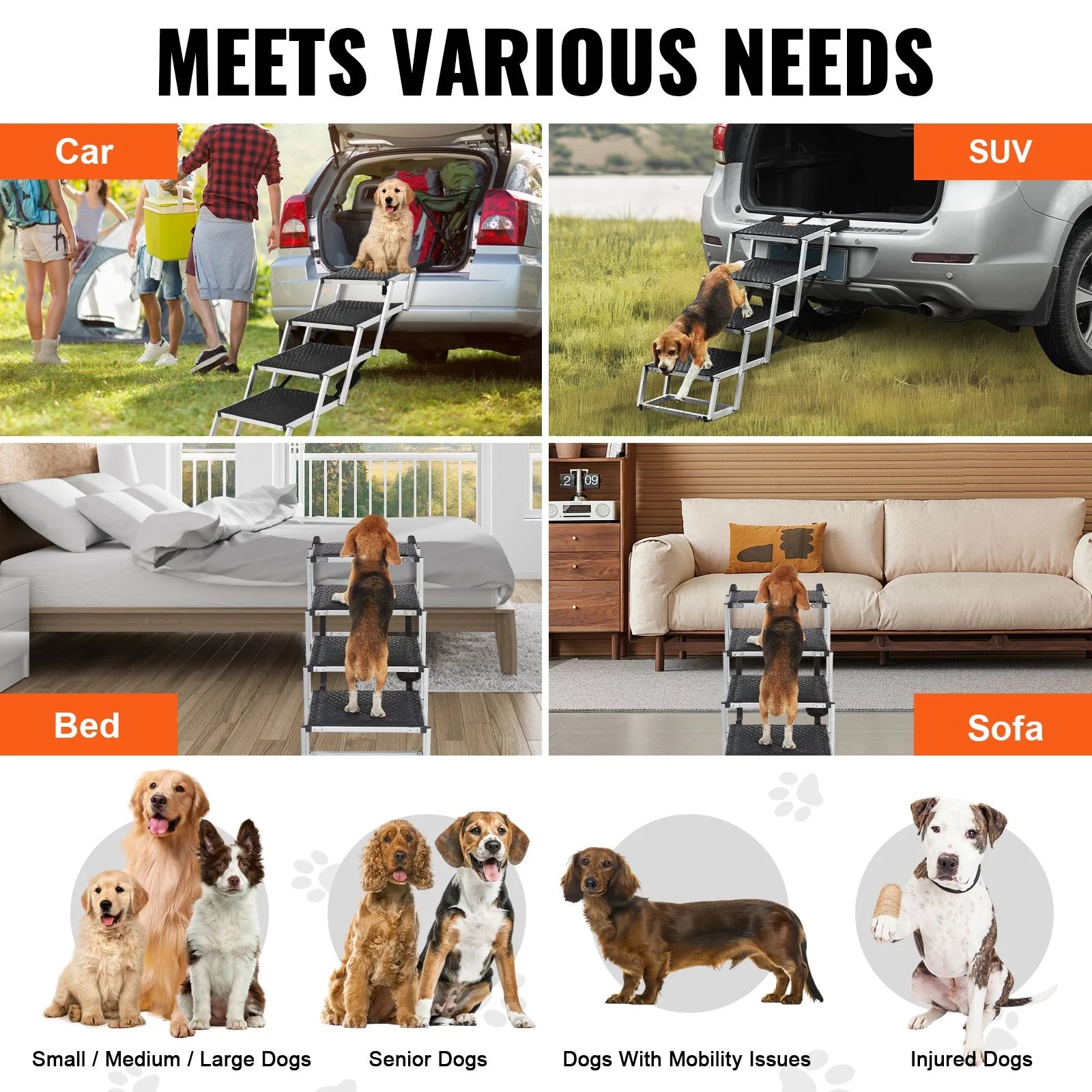 VEVOR Dog Stair for Cars ( 150 Lbs)